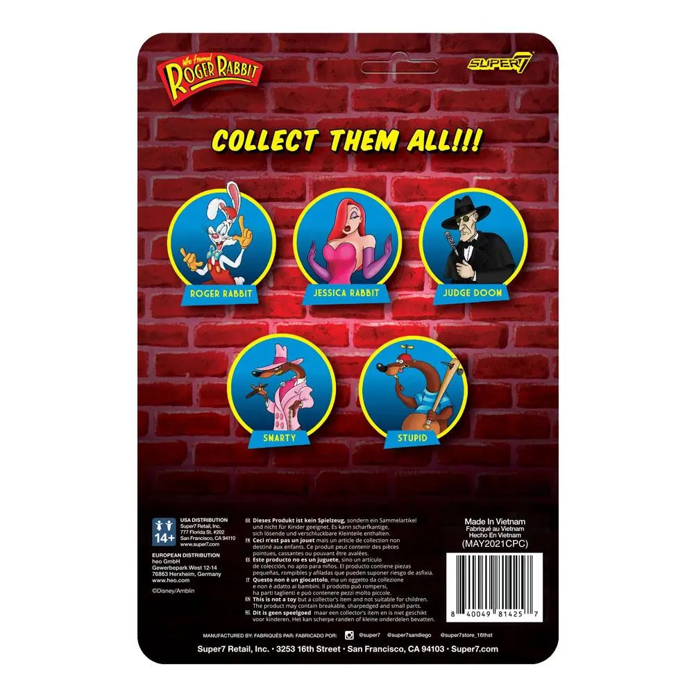 Who Framed Roger Rabbit ReAction Action Figure Roger Rabbit 10 cm product photo
