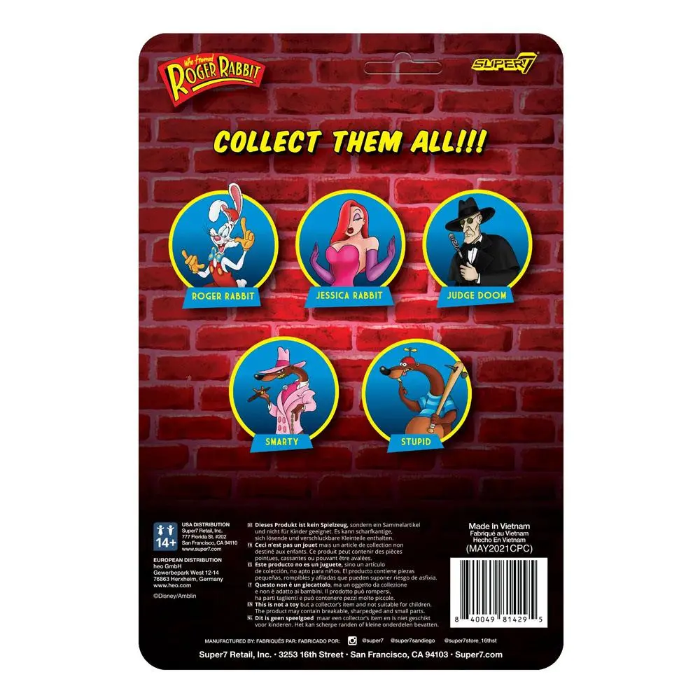 Who Framed Roger Rabbit ReAction Action Figure Stupid 10 cm product photo