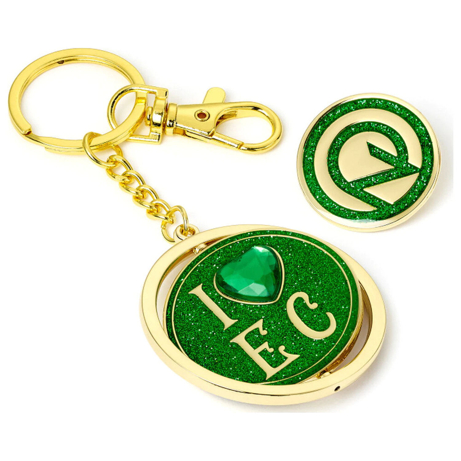 Wicked I love Emerald City Oz Logo keyring & pin badge gift set product photo