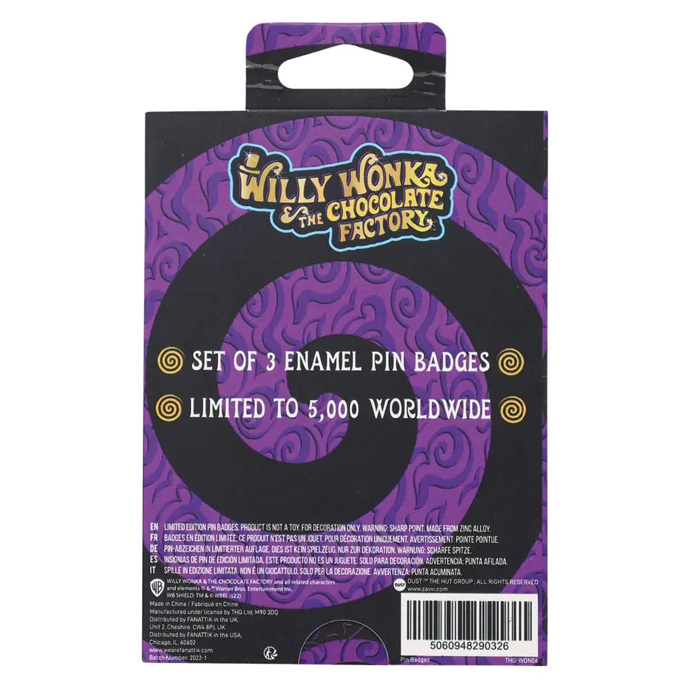 Willy Wonka &amp; the Chocolate Factory Pin Badge Set Limited Edition product photo
