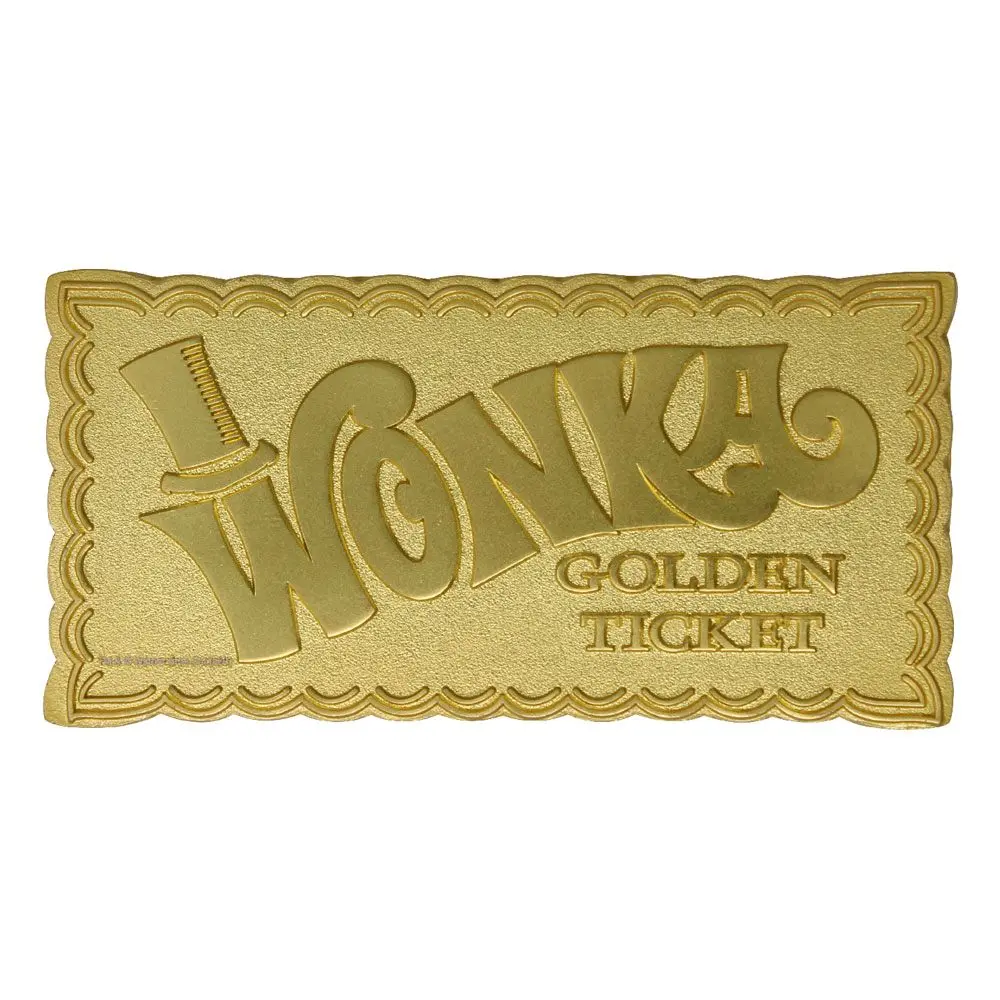 Willy Wonka &amp; the Chocolate Factory Replica Mini Golden Ticket (gold plated) product photo
