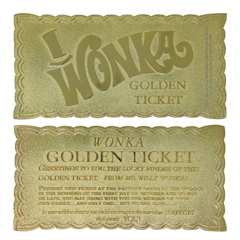 Willy Wonka &amp; the Chocolate Factory Replica Mini Golden Ticket product photo
