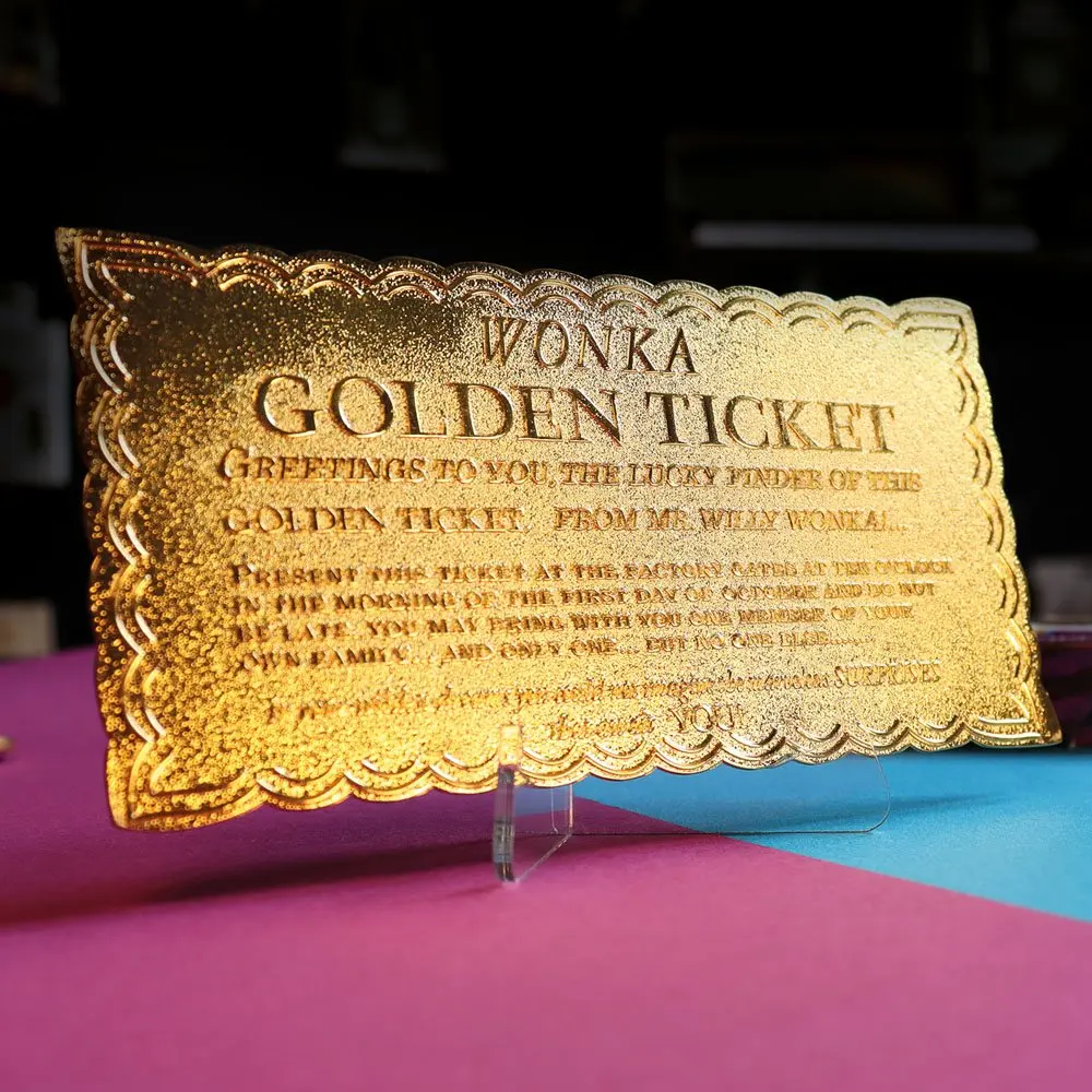 Willy Wonka &amp; the Chocolate Factory Replica Mini Golden Ticket product photo