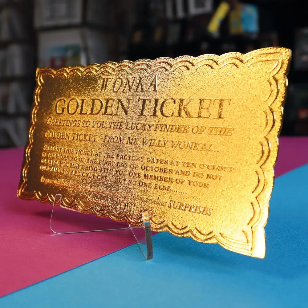 Willy Wonka &amp; the Chocolate Factory Replica Mini Golden Ticket product photo