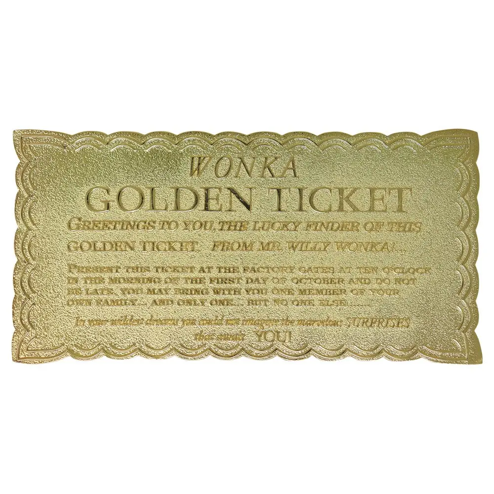 Willy Wonka &amp; the Chocolate Factory Replica Mini Golden Ticket product photo