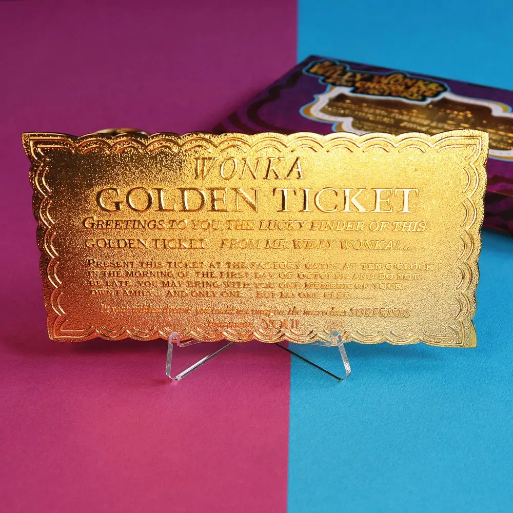 Willy Wonka &amp; the Chocolate Factory Replica Mini Golden Ticket product photo