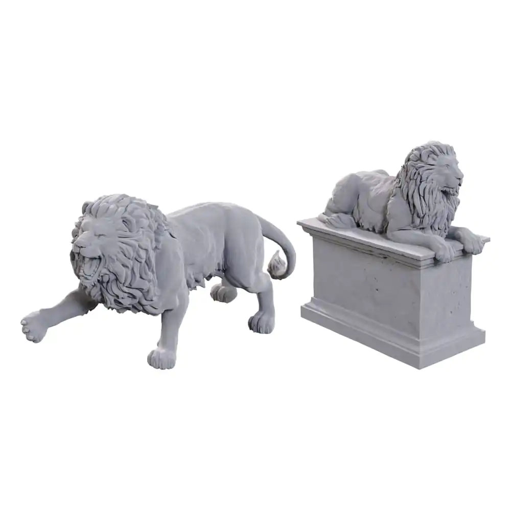 WizKids Deep Cuts Miniatures Unpainted Miniatures 2-Pack Stone Lion product photo