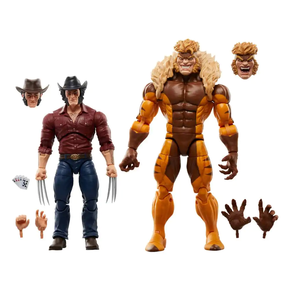Wolverine 50th Anniversary Marvel Legends Action Figure 2-Pack Marvel's Logan &amp; Sabretooth 15 cm product photo