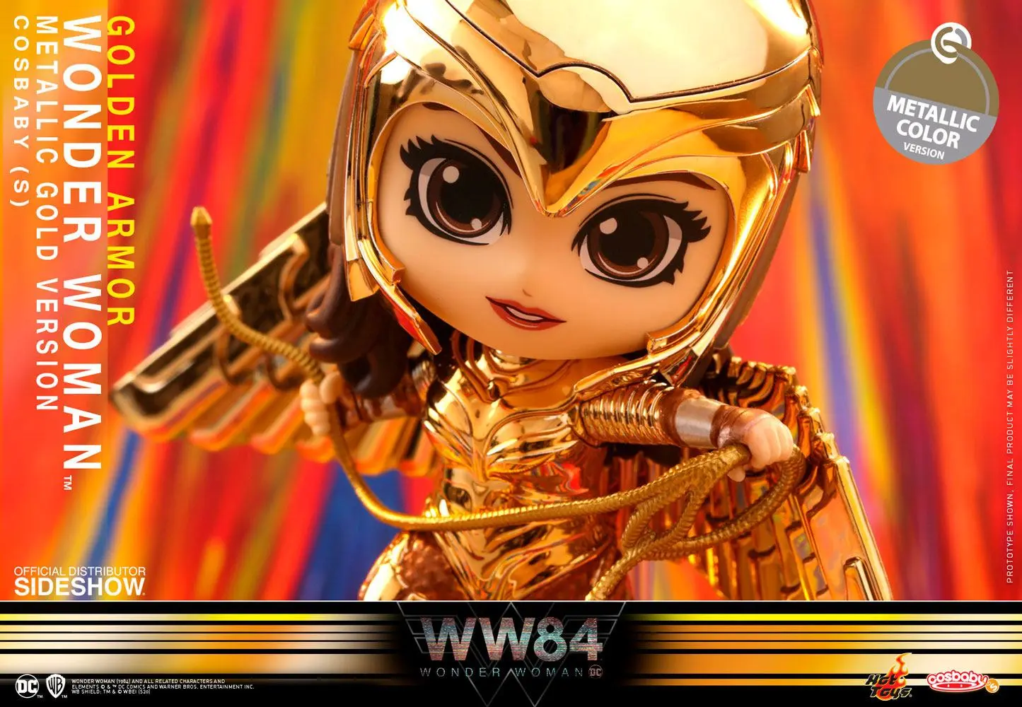 Wonder Woman 1984 Cosbaby (S) Mini Figure Golden Armor Wonder Woman (Metallic Gold Version) 10 cm termékfotó