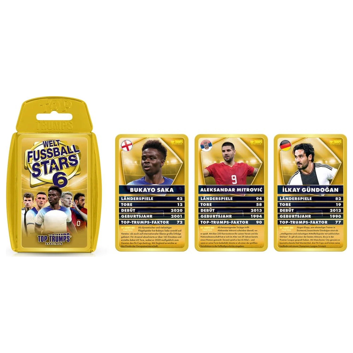 World Football Stars 6 Card Game Top Trumps *German Version* product photo