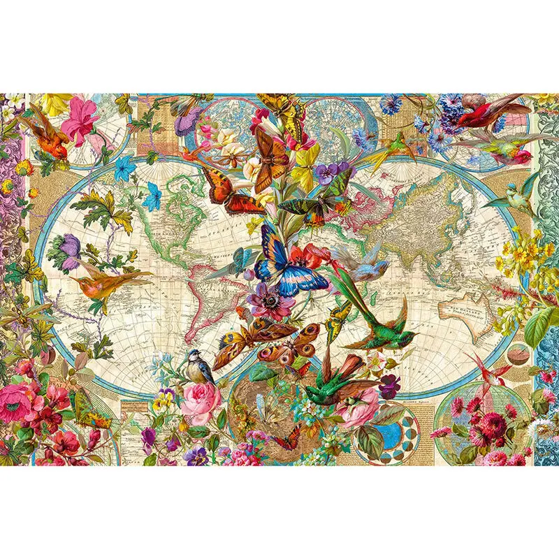 World Map of Flora and Fauna puzzle 3000pcs product photo