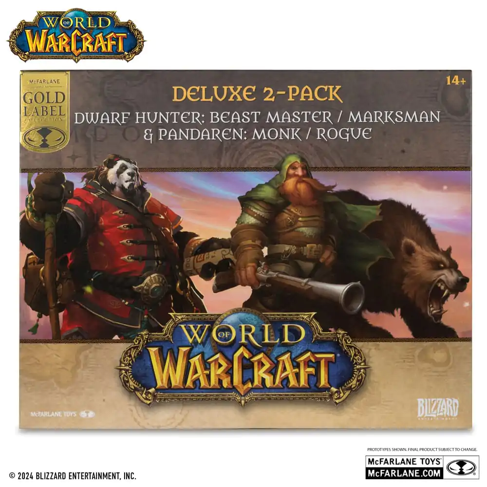 World of Warcraft PVC Statue 2-Pack 1/12 Dwarf Hunter: Beast Master & Pandaren: Monk (Gold Label) 15 cm product photo