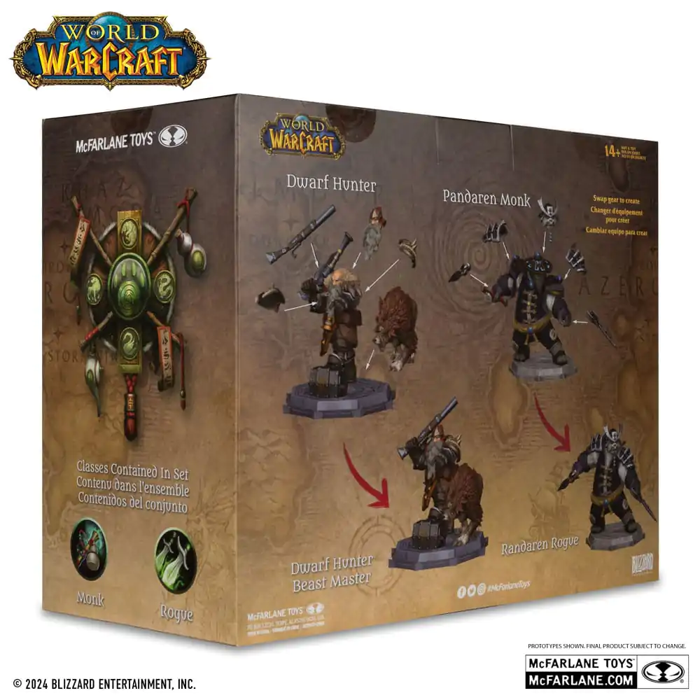 World of Warcraft PVC Statue 2-Pack 1/12 Dwarf Hunter: Beast Master & Pandaren: Monk (Gold Label) 15 cm product photo