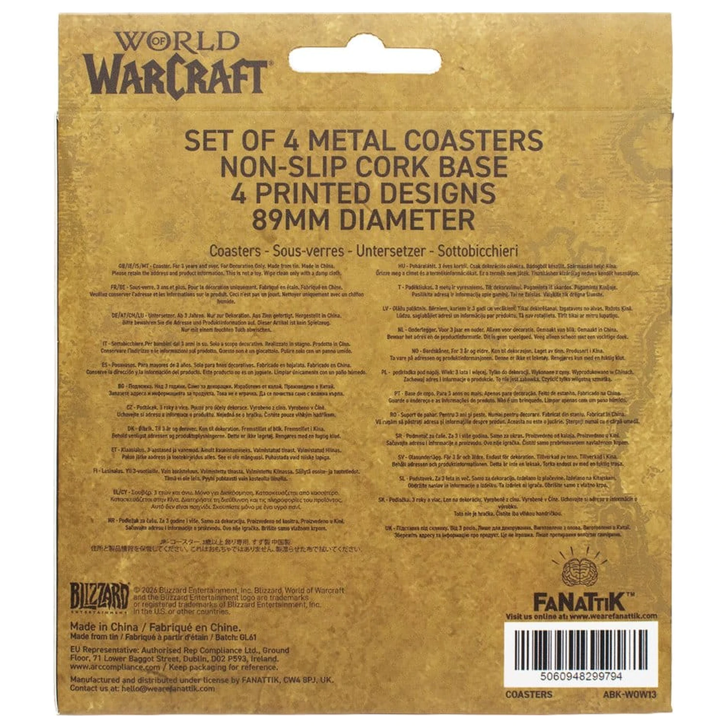 World of Warcraft Coaster 4-Pack Printed Metal product photo