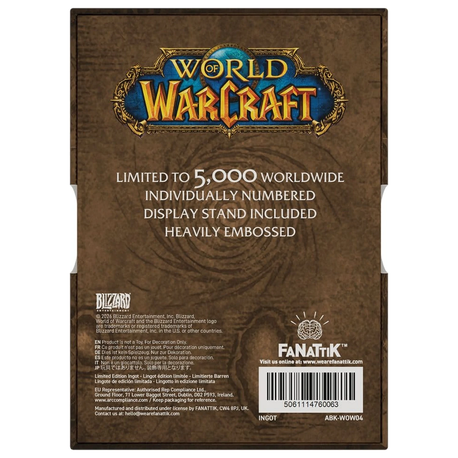 World of Warcraft Ingot Cover Limited Edition product photo