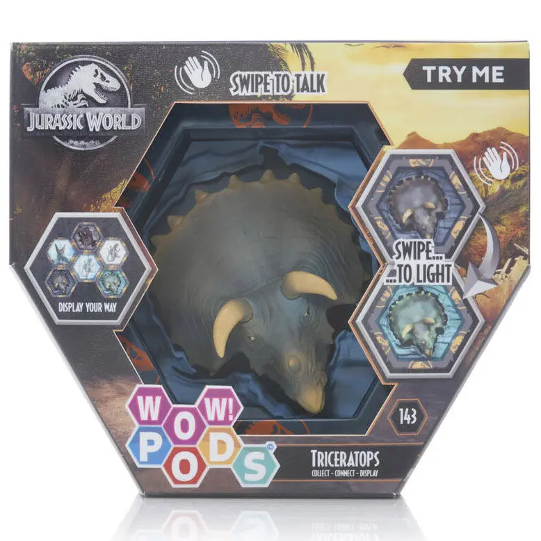 WOW! POD Jurassic World Triceratops led figure sound product photo