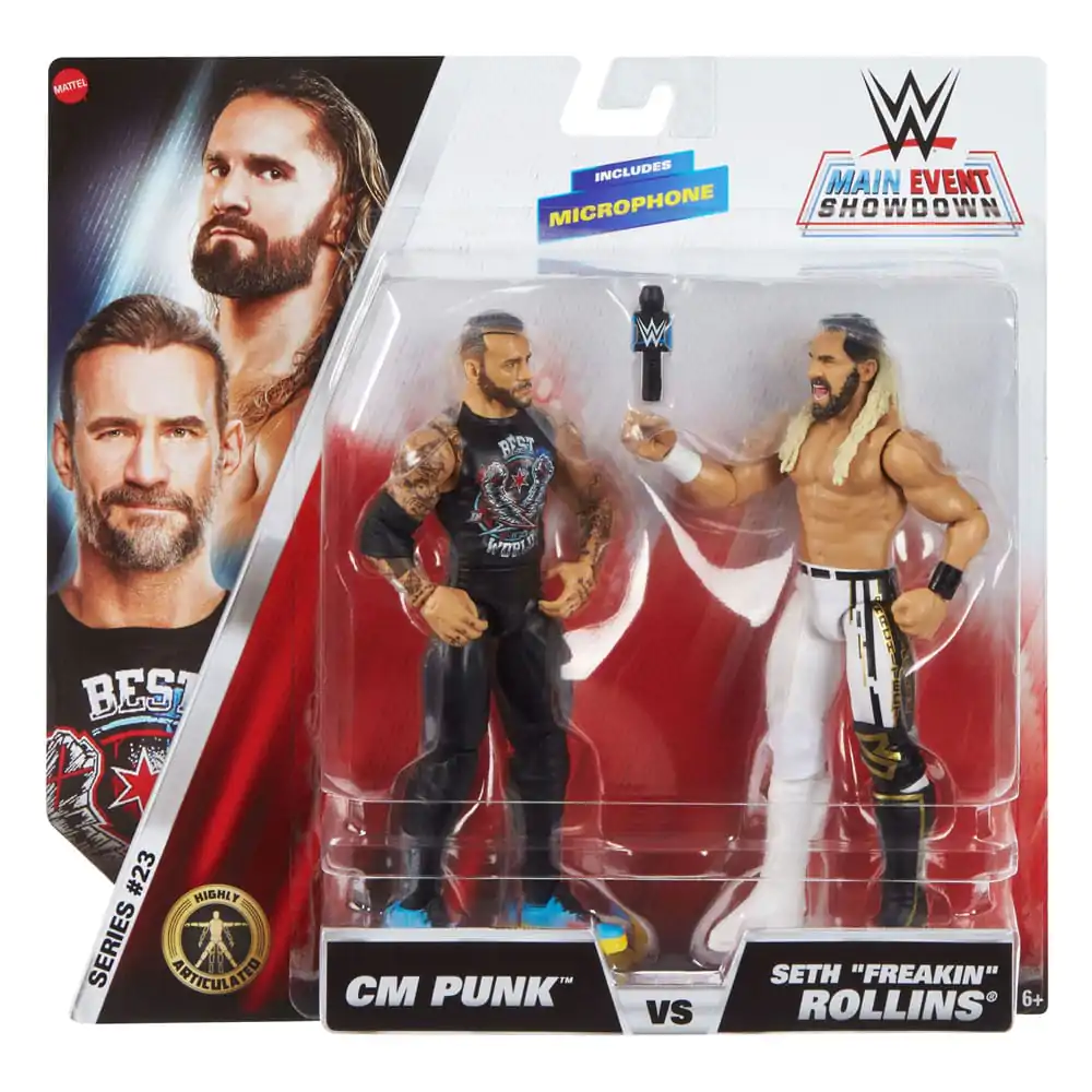 WWE Main Event Showdown Action Figures CM Punk vs Seth "Freakin" Rollins 2-Pack 15 cm product photo