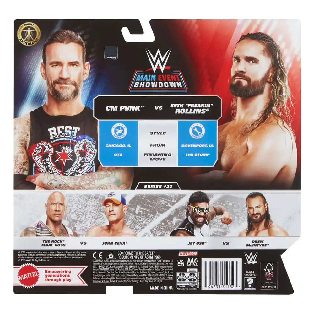 WWE Main Event Showdown Action Figures CM Punk vs Seth "Freakin" Rollins 2-Pack 15 cm product photo