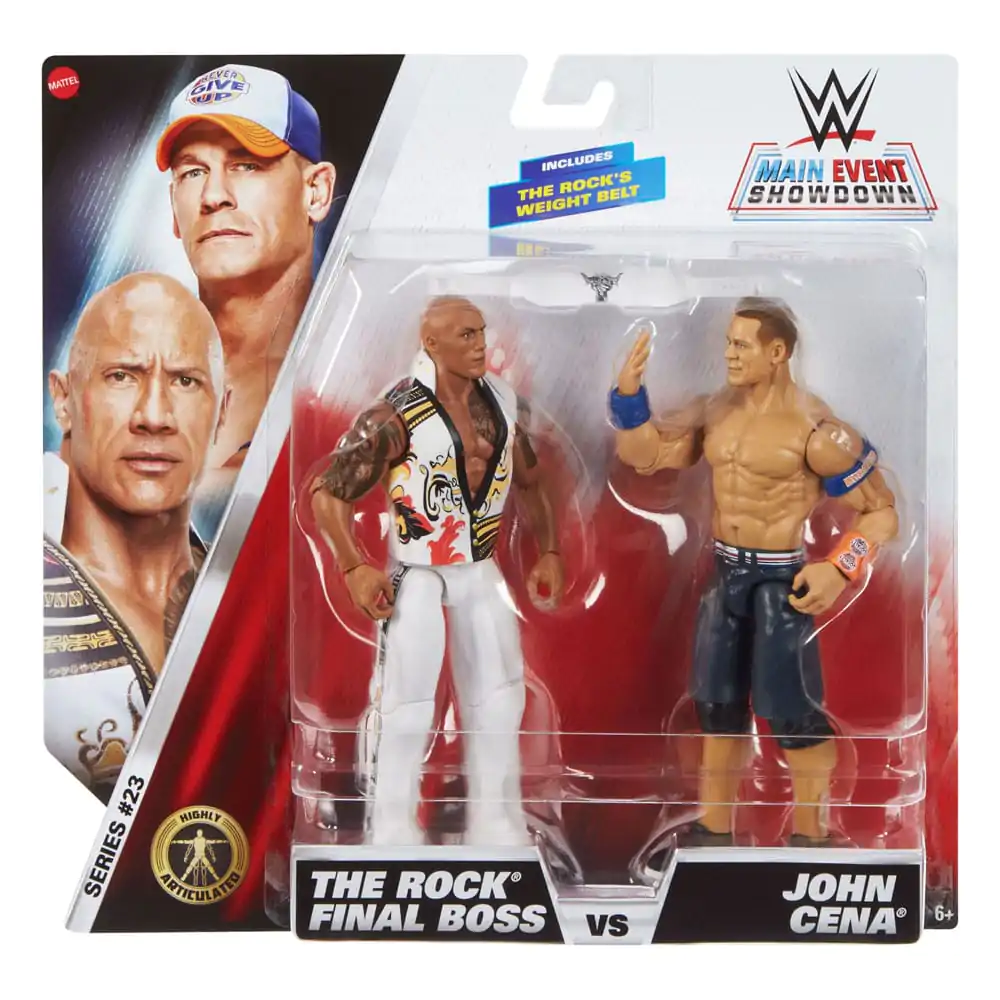 WWE Main Event Showdown Action Figures The Rock Final Boss vs John Cena 2-Pack 15 cm product photo