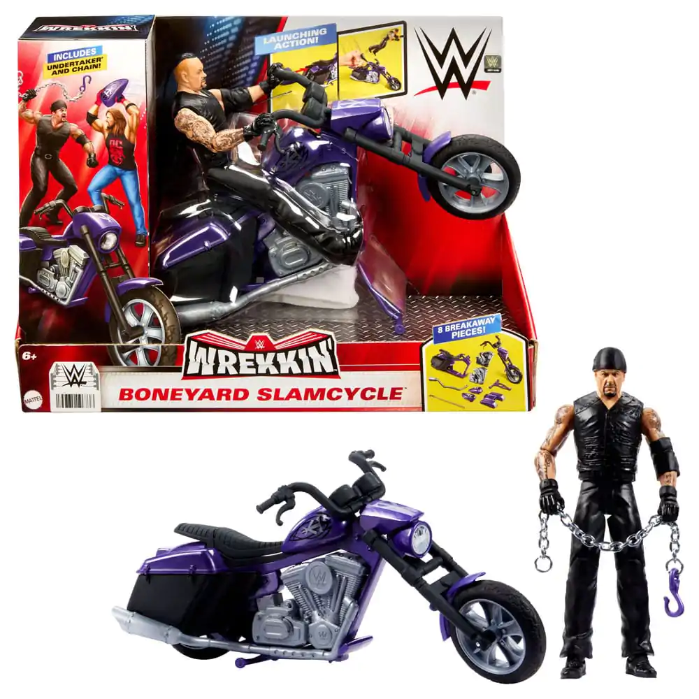 WWE Wrekkin' Vehicle Big Evil Slamcycle with Undertaker Action Figure 15 cm termékfotó