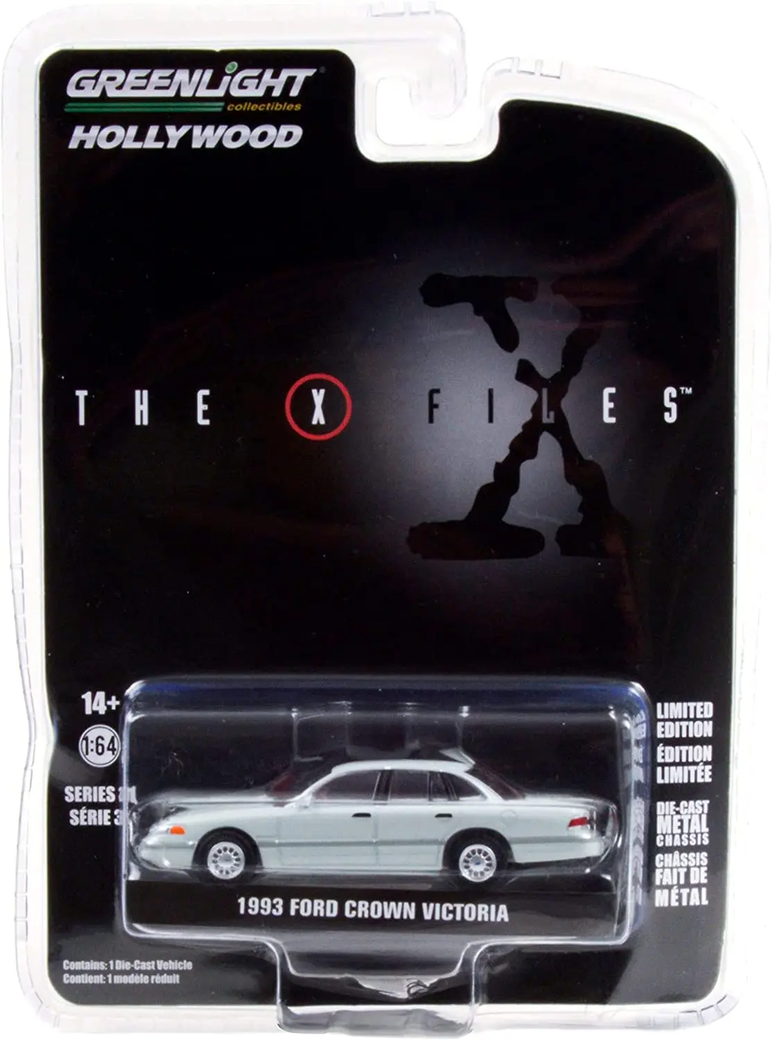 X-Files Diecast Model 1/64 1993 Ford Crown Victoria Washington D.C. Unmarked Agent product photo