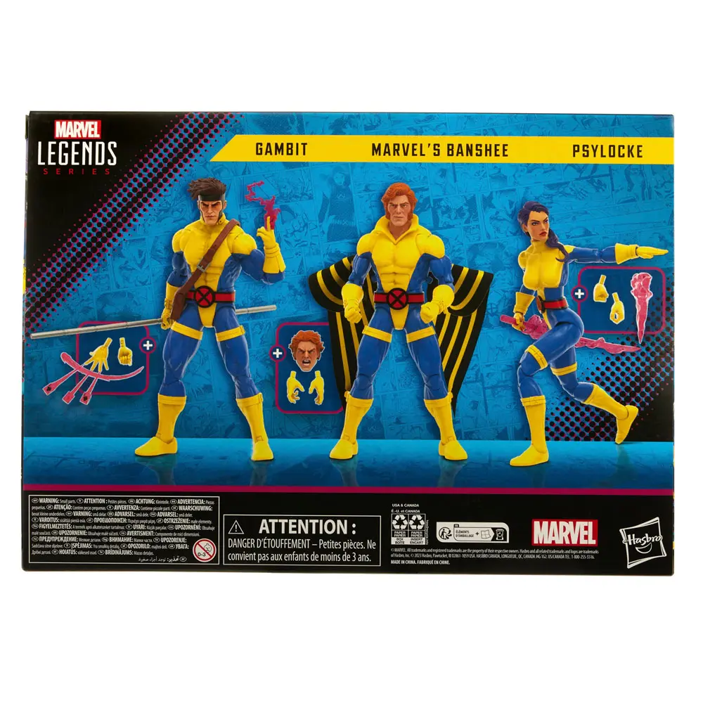 X-Men 60th Anniversary Marvel Legends Action Figure 3-Pack Gambit, Marvel's Banshee, Psylocke 15 cm product photo