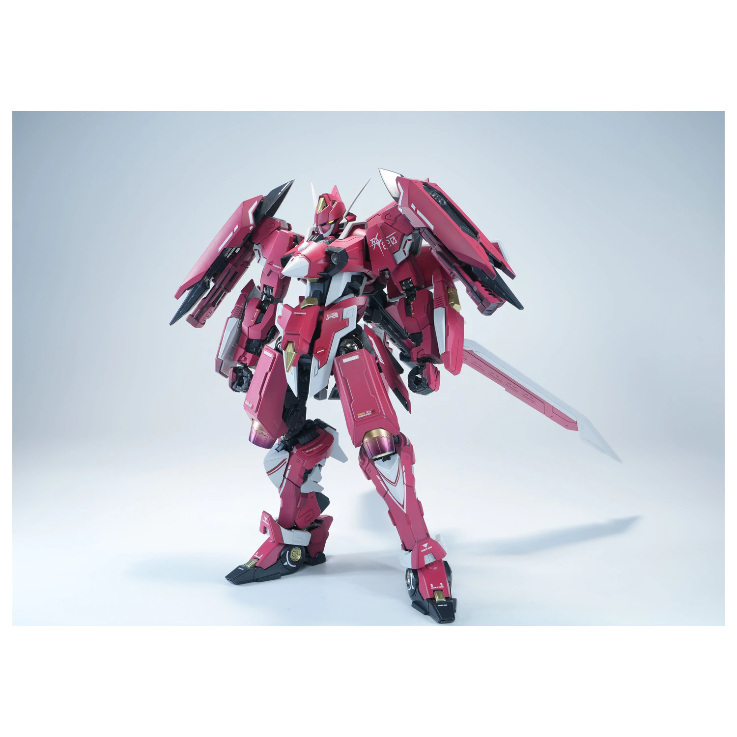 X-PLAY J-20 Cang Wei Crimson Flowing Gold Model Kit 21cm product photo