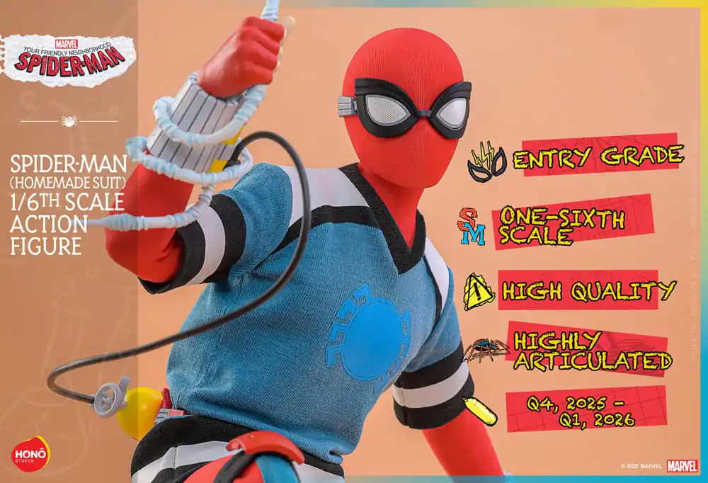 Your Friendly Neighborhood Spider-Man Action Figure 1/6 Spider-Man (Homemade Suit) 29 cm product photo