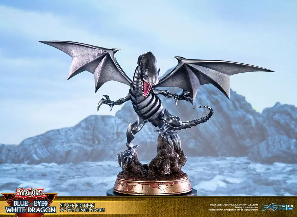 Yu-Gi-Oh! PVC Statue Blue-Eyes White Dragon Silver Edition 35 cm product photo