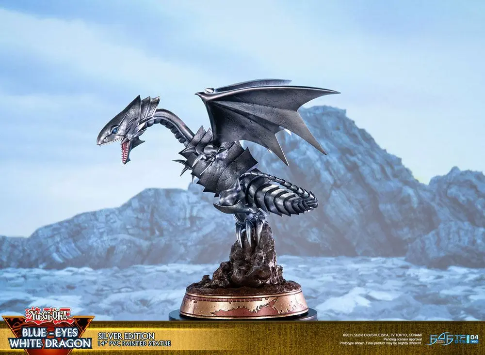 Yu-Gi-Oh! PVC Statue Blue-Eyes White Dragon Silver Edition 35 cm product photo
