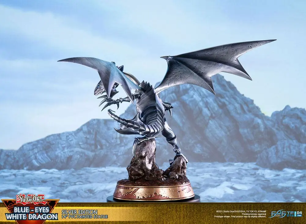 Yu-Gi-Oh! PVC Statue Blue-Eyes White Dragon Silver Edition 35 cm product photo