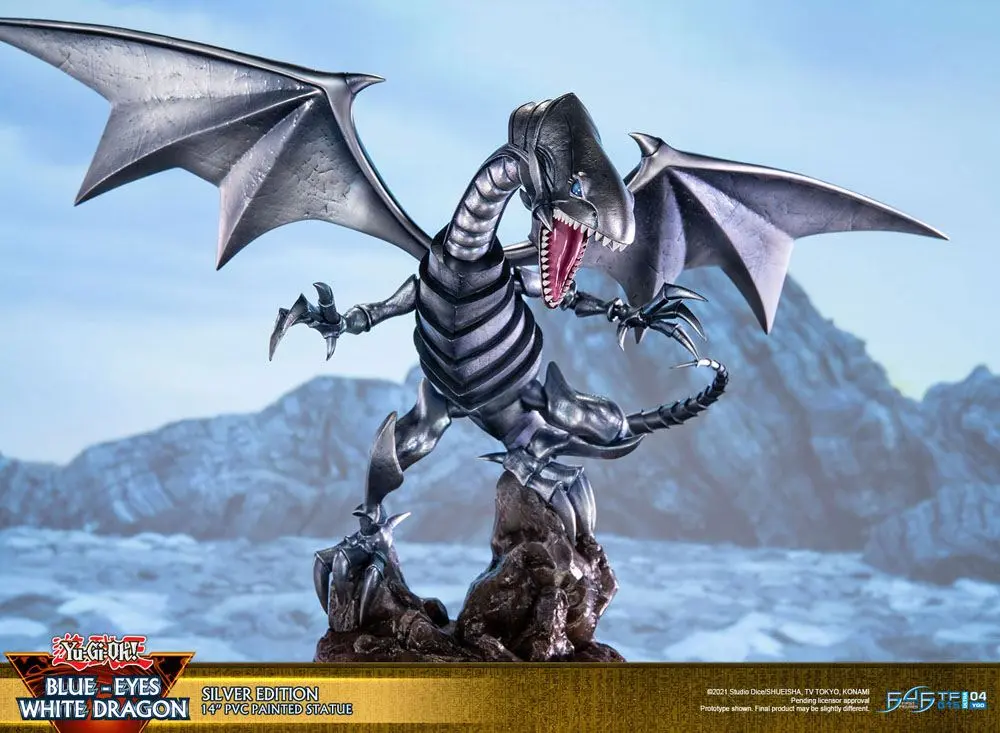 Yu-Gi-Oh! PVC Statue Blue-Eyes White Dragon Silver Edition 35 cm product photo