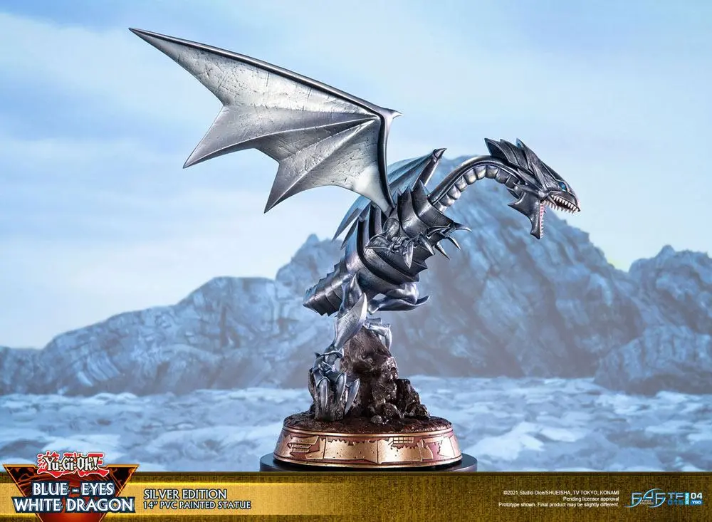 Yu-Gi-Oh! PVC Statue Blue-Eyes White Dragon Silver Edition 35 cm product photo