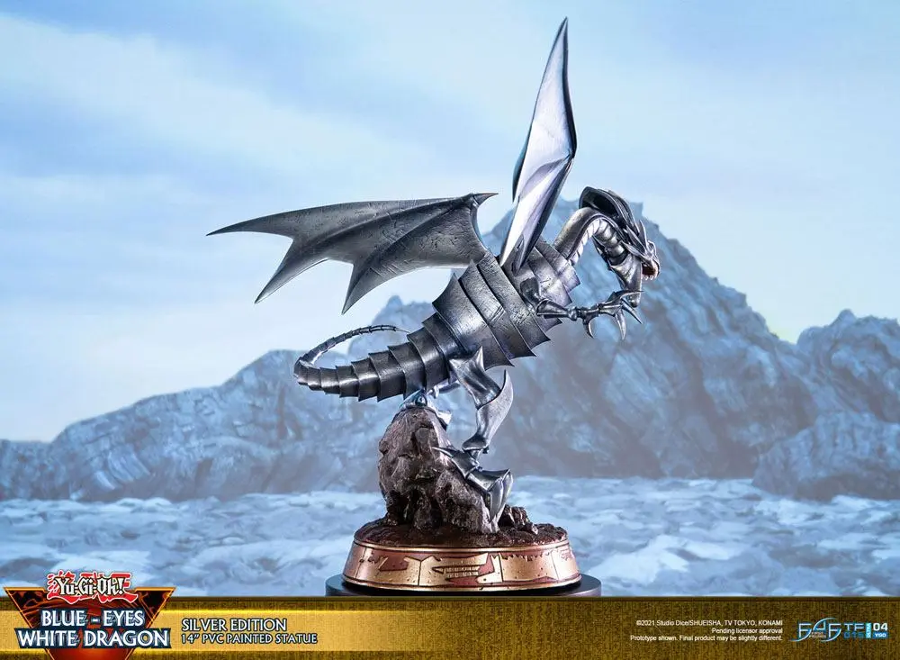 Yu-Gi-Oh! PVC Statue Blue-Eyes White Dragon Silver Edition 35 cm product photo