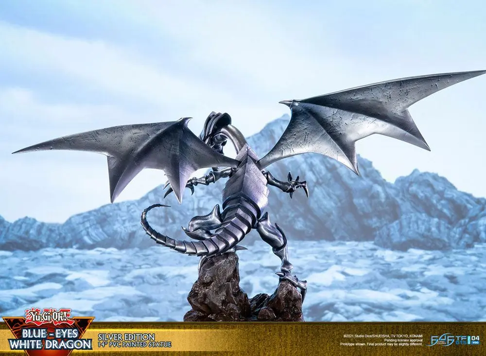 Yu-Gi-Oh! PVC Statue Blue-Eyes White Dragon Silver Edition 35 cm product photo