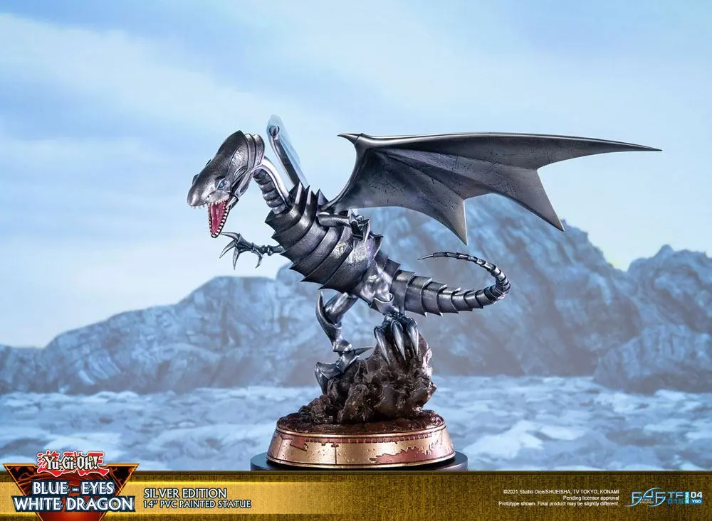 Yu-Gi-Oh! PVC Statue Blue-Eyes White Dragon Silver Edition 35 cm product photo