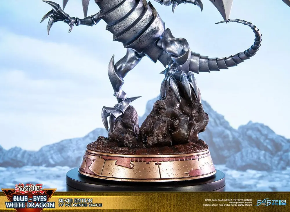 Yu-Gi-Oh! PVC Statue Blue-Eyes White Dragon Silver Edition 35 cm product photo