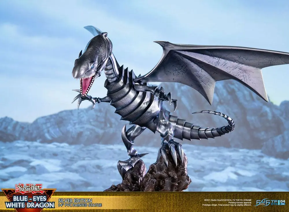 Yu-Gi-Oh! PVC Statue Blue-Eyes White Dragon Silver Edition 35 cm product photo
