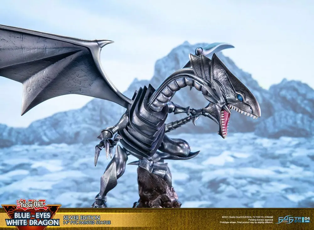 Yu-Gi-Oh! PVC Statue Blue-Eyes White Dragon Silver Edition 35 cm product photo