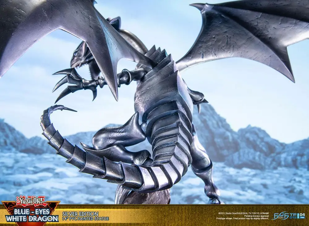 Yu-Gi-Oh! PVC Statue Blue-Eyes White Dragon Silver Edition 35 cm product photo