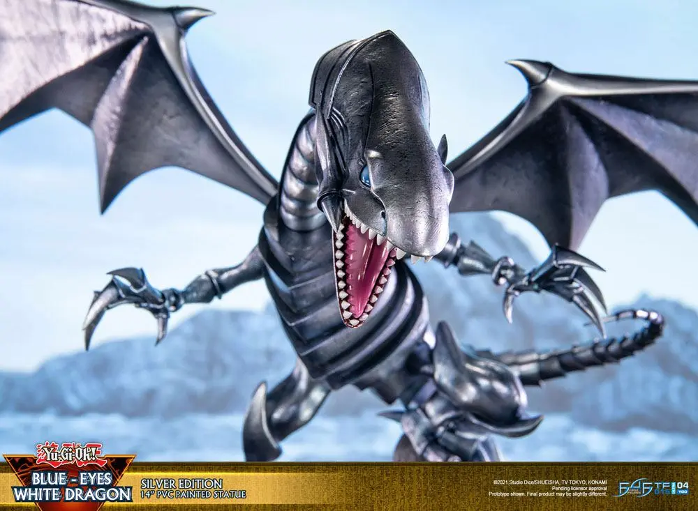 Yu-Gi-Oh! PVC Statue Blue-Eyes White Dragon Silver Edition 35 cm product photo