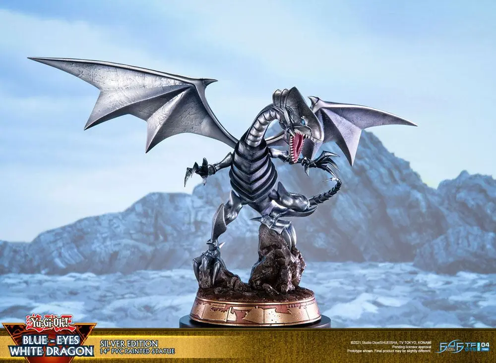Yu-Gi-Oh! PVC Statue Blue-Eyes White Dragon Silver Edition 35 cm product photo