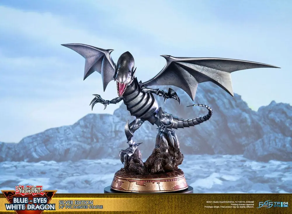Yu-Gi-Oh! PVC Statue Blue-Eyes White Dragon Silver Edition 35 cm product photo