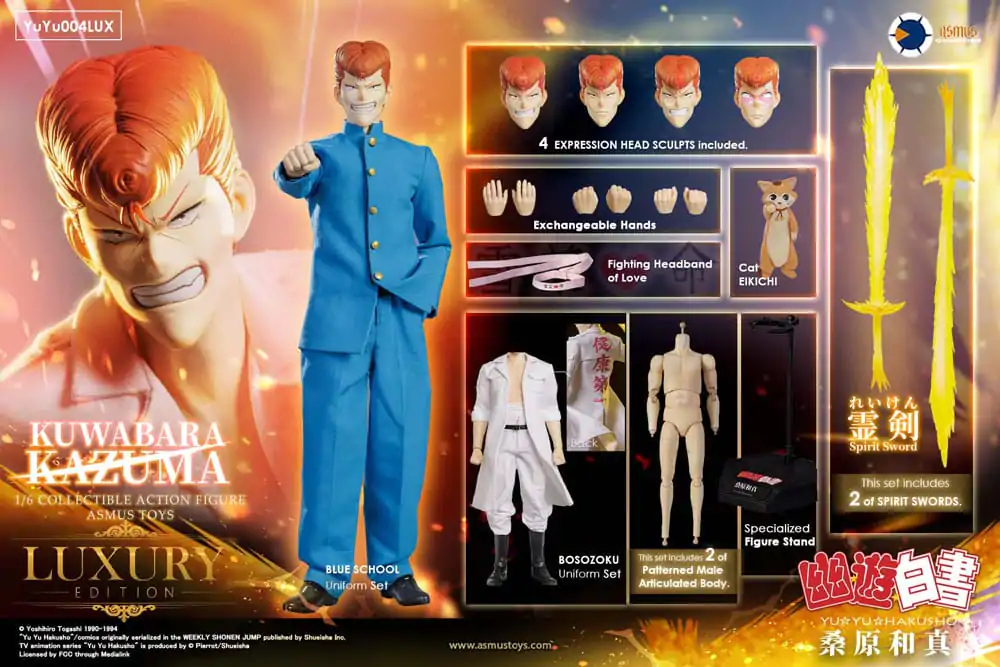 Yu Yu Hakusho Action Figure 1/6 Kazuma Kuwabara (Luxury Version) 30 cm product photo