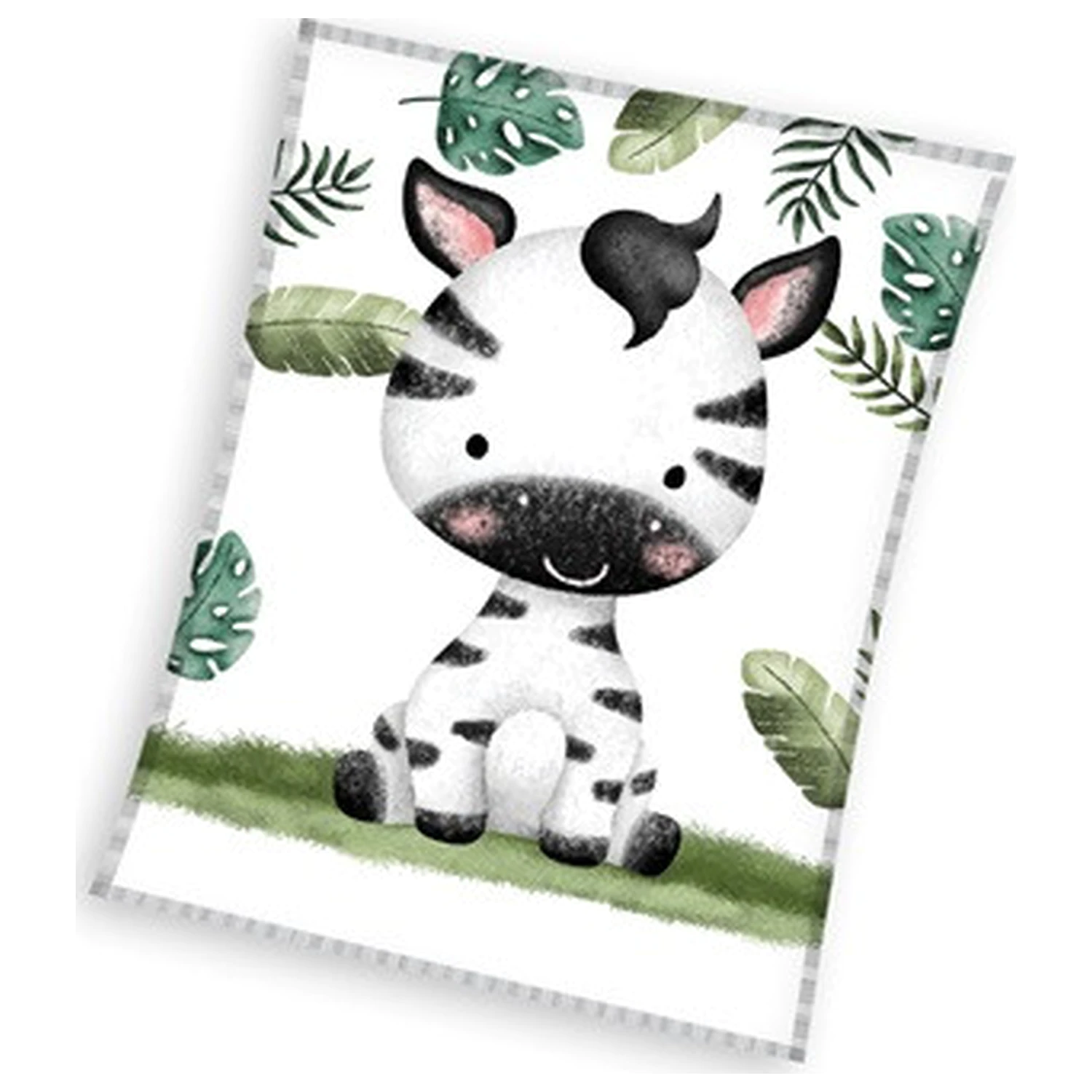 Zebra Leafy Fleece Blanket product photo