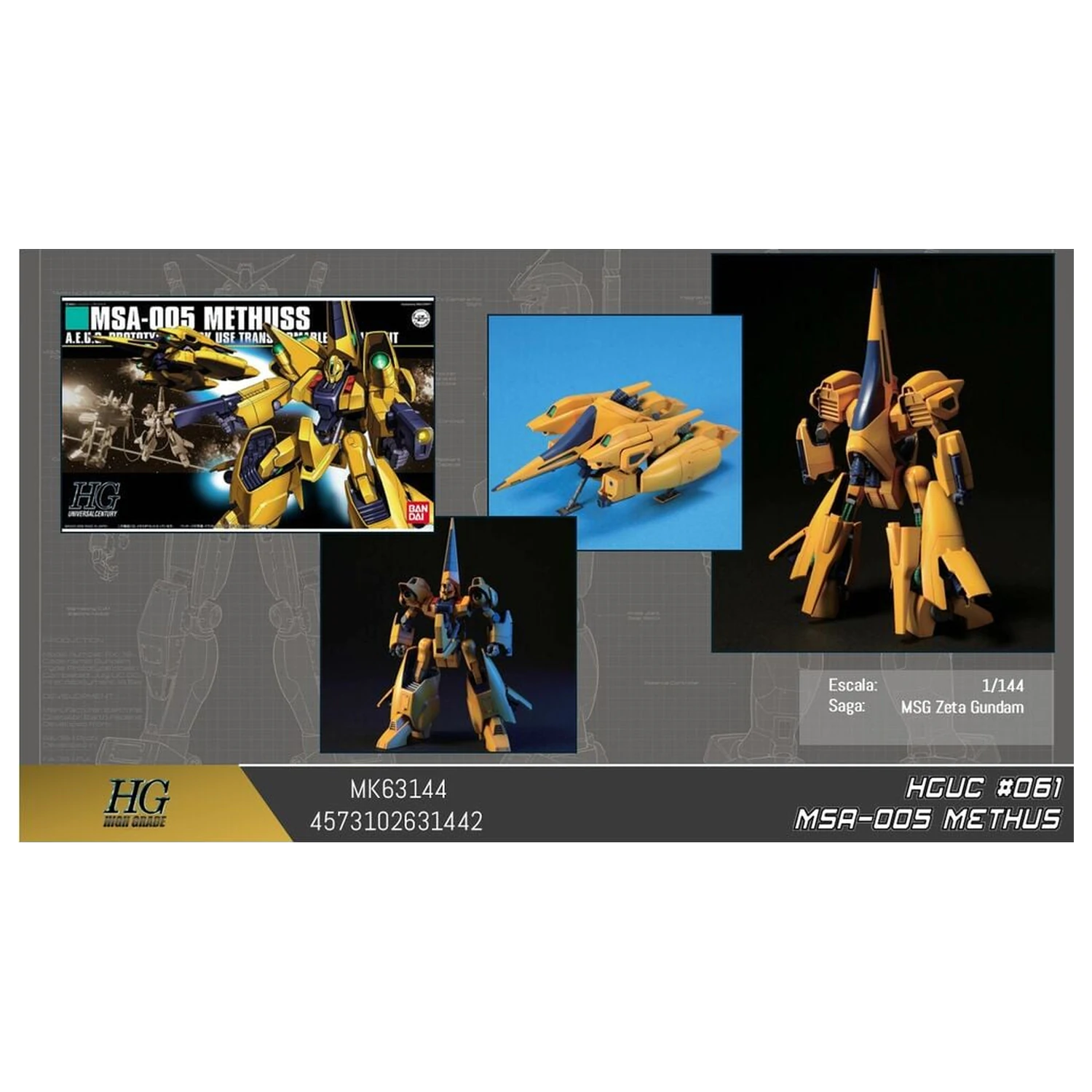 Zeta Gundam MSA-005 Methuss Mobile Suit Model Kit HGUC 1/144 product photo