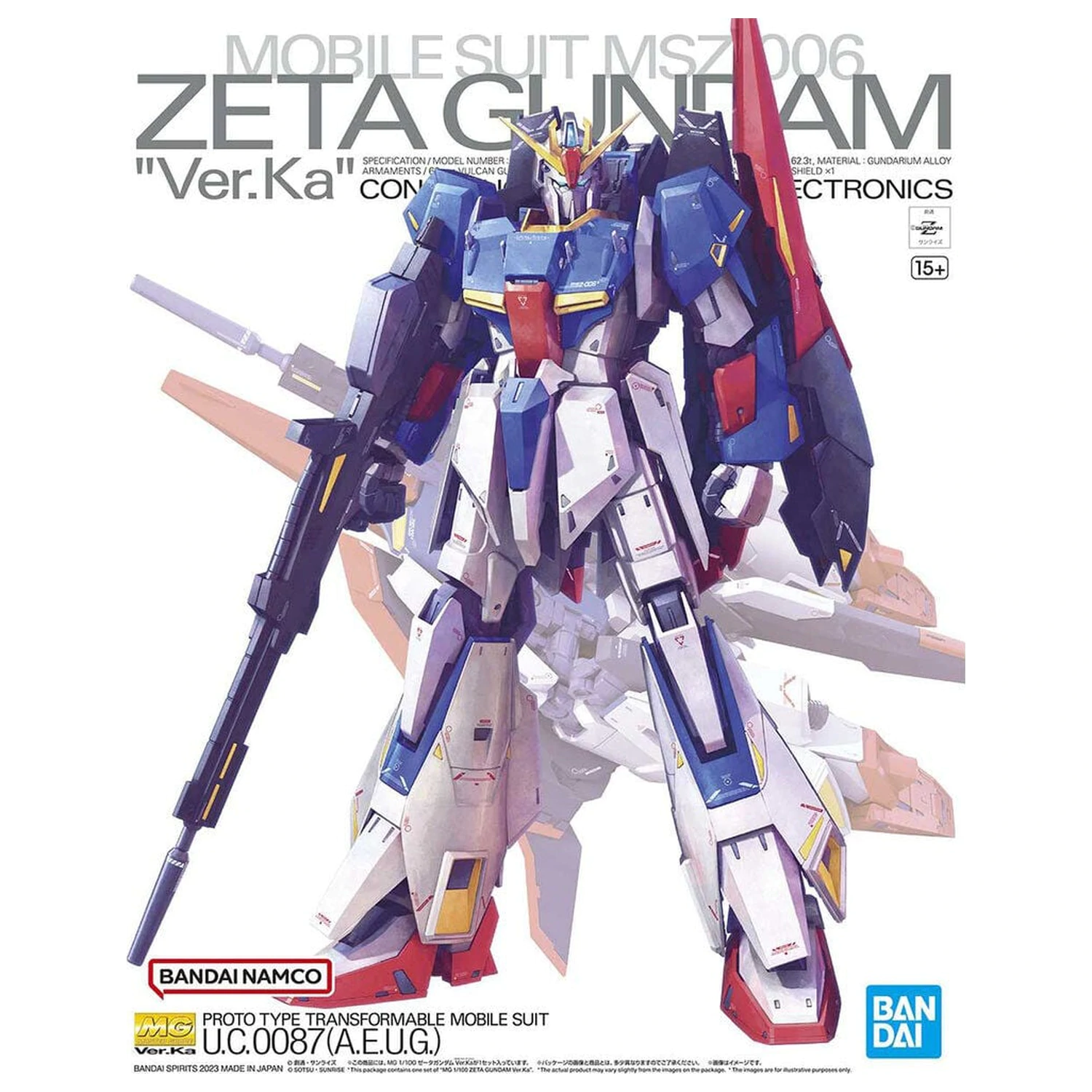 Zeta Gundam MSZ-006 Zeta Gundam Ver. Ka Mobile Suit Model Kit MG 1/100 product photo