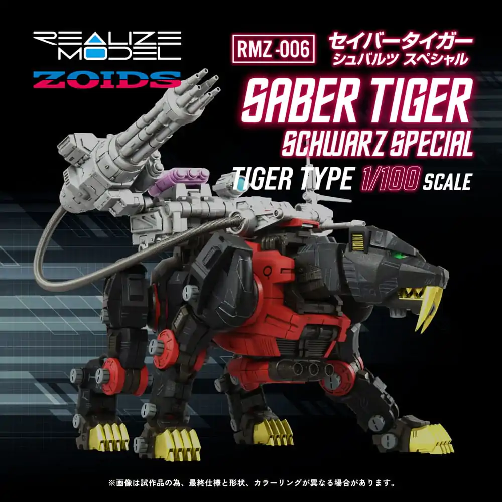 Zoids Plastic Model Kit 1/100 RMZ-006 Saber Tiger Schwarz Special 19 cm termékfotó