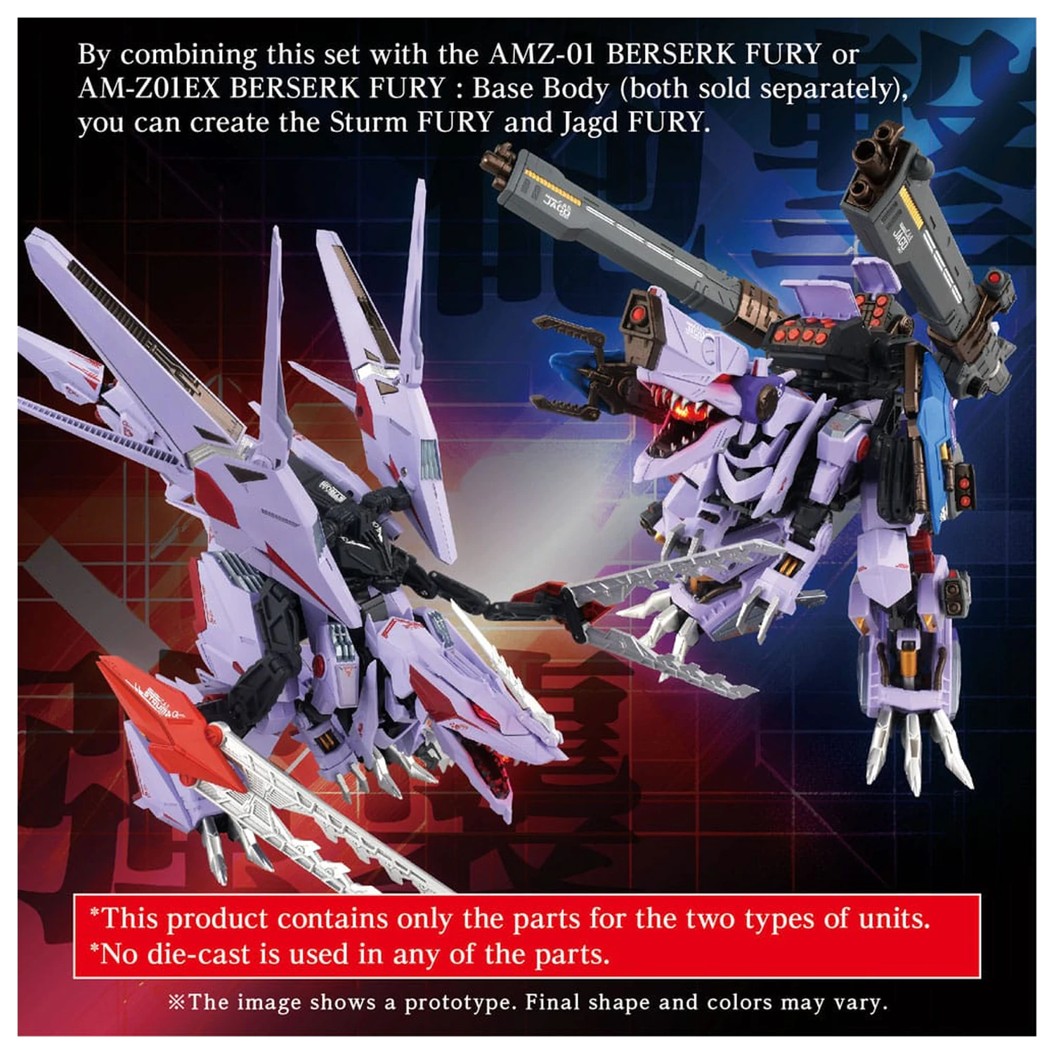 Zoids Model Kit Accesoory Set AM-Z01CP Berserk Fury Sturm & Jagd Unit product photo