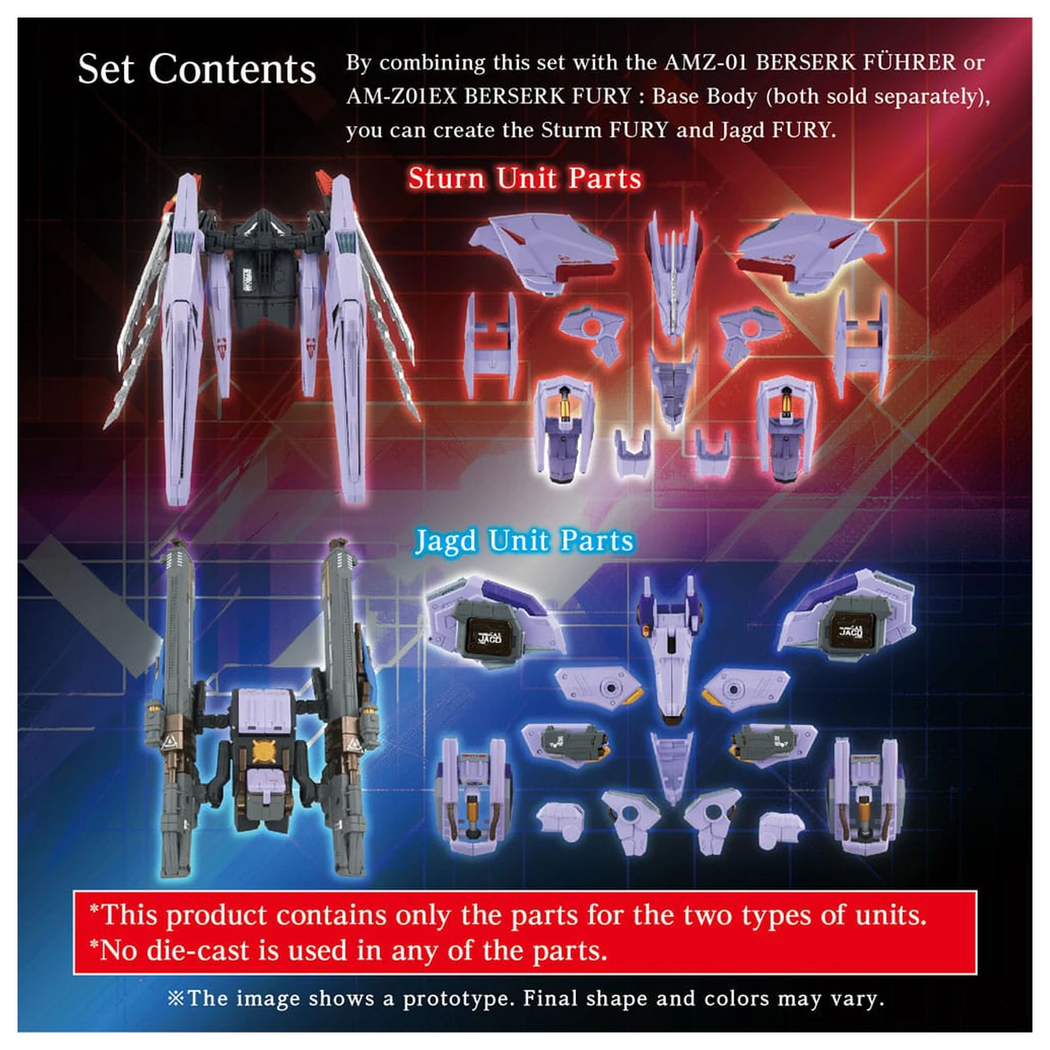 Zoids Model Kit Accesoory Set AM-Z01CP Berserk Fury Sturm & Jagd Unit product photo